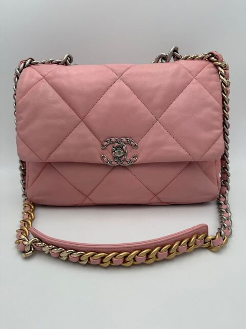 Sac à main CHANEL 19 rose Medium -Excellentes conditions TBE 5035 Condom (32)