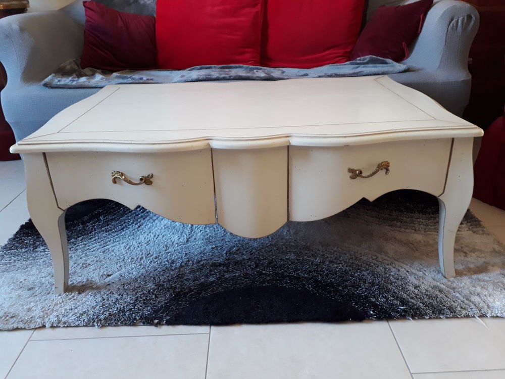 Table basse bois finition ivoire Meubles