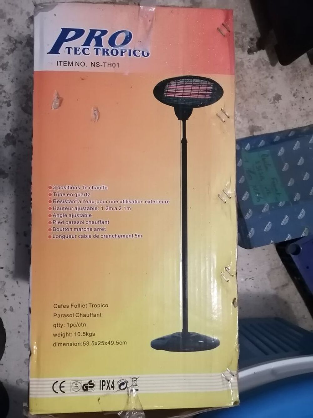 NEUF PARASOL CHAUFFANT ELECTRIQUE Jardin