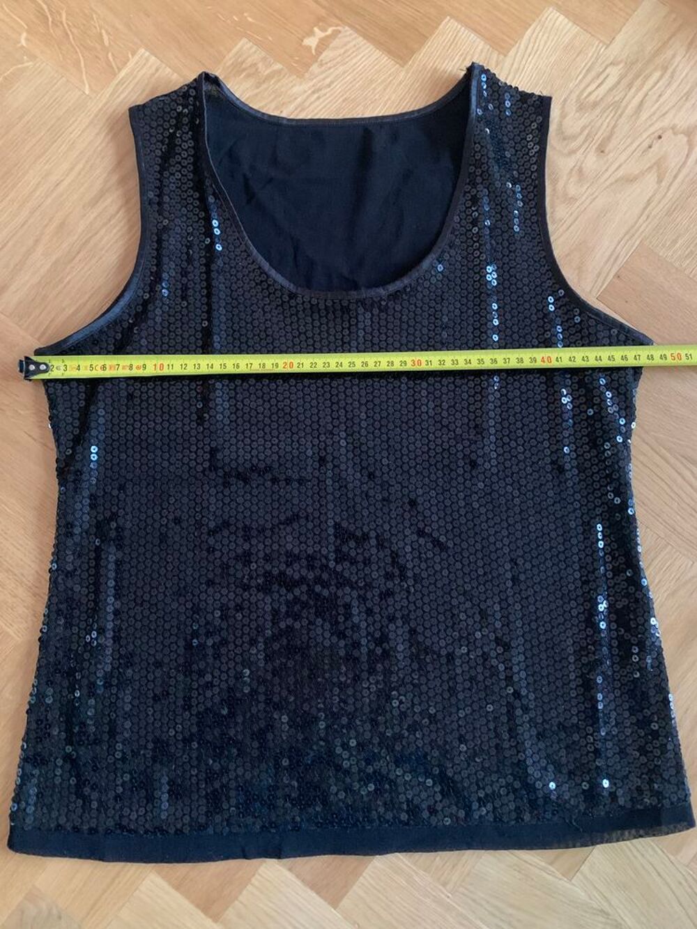 Femme, D&eacute;bardeur Taille 40/42, Paillettes Noires, Vêtements