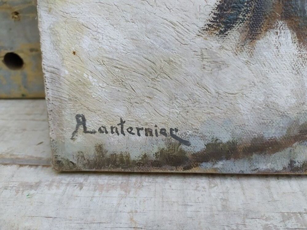 Tableau Paysage d'Hiver par Raoul L&eacute;on Lanternier 