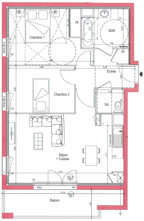   APPARTEMENT T3  RESIDENCE RECENTE Appartement - 3 pi�ce(s) - 61 m�