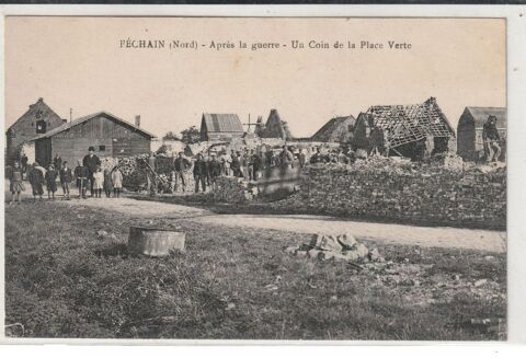 Dt  59 - FECHAIN (appris guerre) - Un coin de la Place Verte 3 Doullens (80)