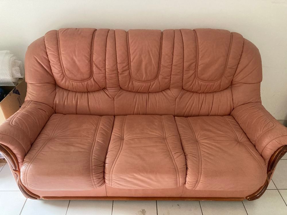 Canap&eacute; en CUIR 3 places Meubles