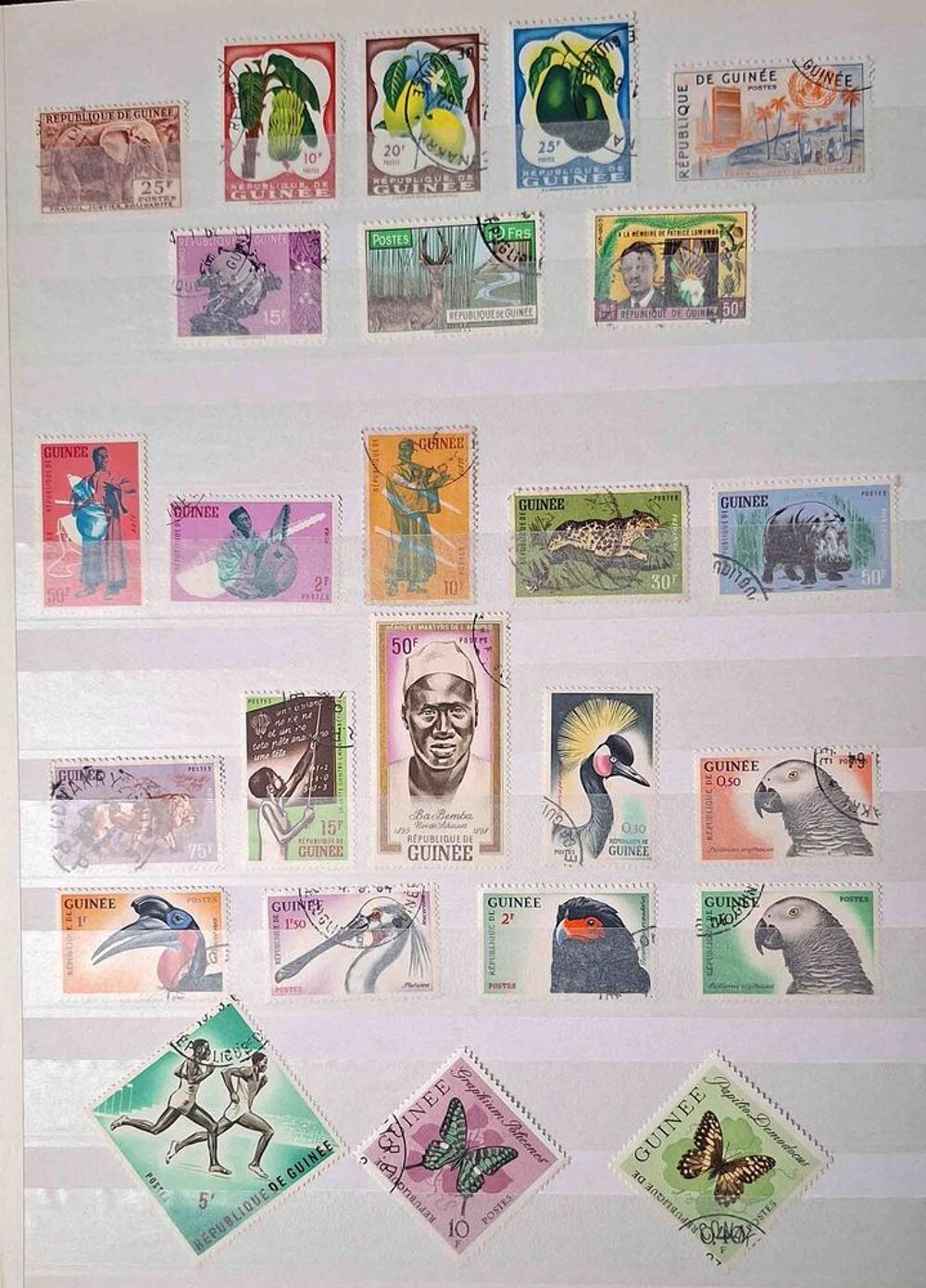 S&eacute;rie de timbres de collection de Guin&eacute;e 