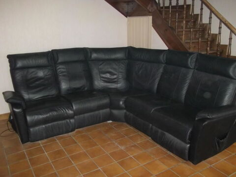 CANAPE d'ANGLE en CUIR FINE FLEURS 210 x 210 cm 350 Ramous (64)