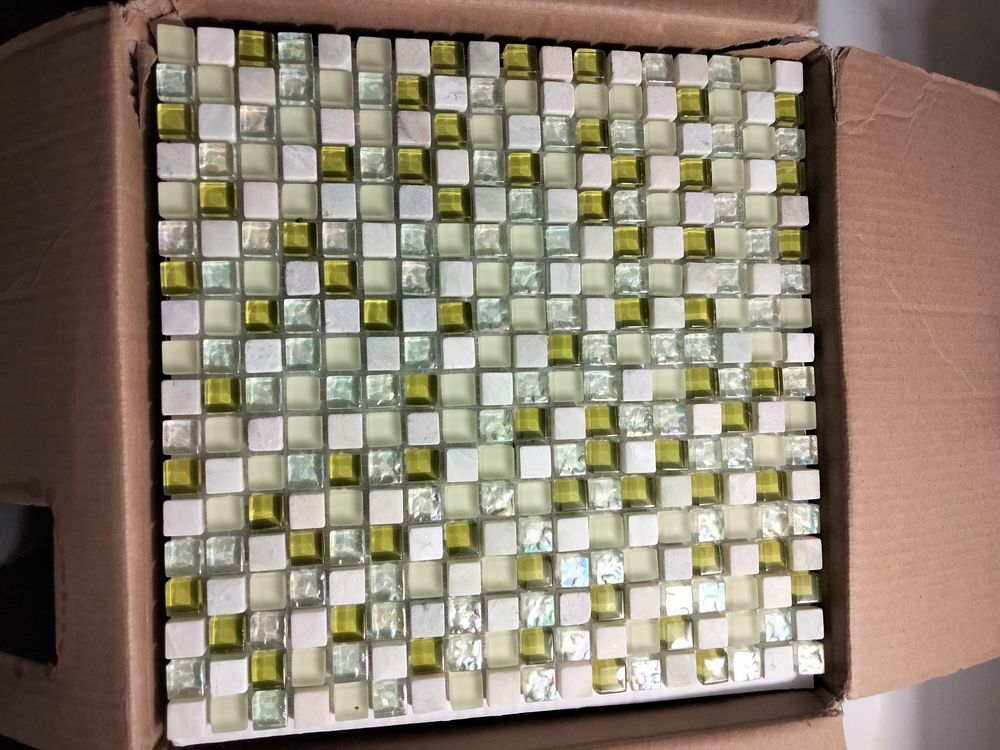  7 panneaux de mosa&iuml;que Artens mix verre et pierre 30x30 cm Bricolage