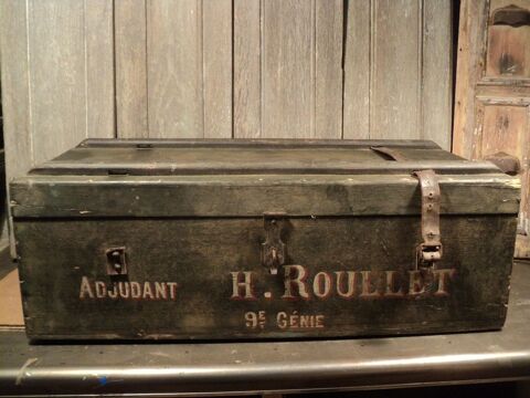 Ancienne Malle Cantine Militaire Adjudant au 9ème Génie.  90 Loches (37)