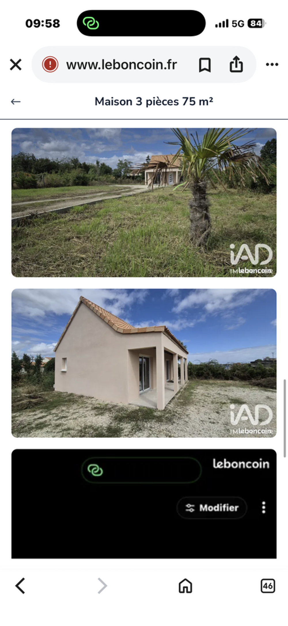 Vente Maison Terrain de 1 100 m² comprenant une maison de 75 m² habitable Thouars