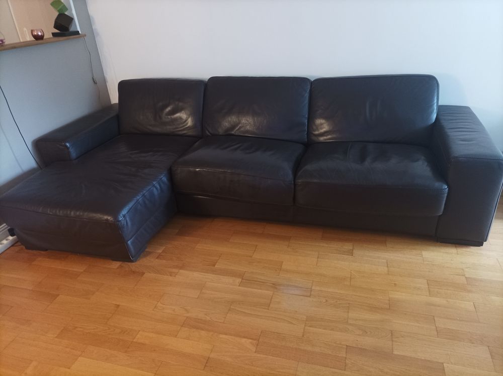 Canap&eacute; lit d'angle cuir Natuzzi Meubles