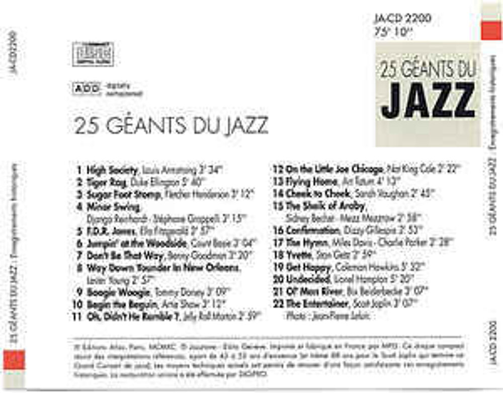 cd 25 G&eacute;ants Du Jazz: Enregistrements Historiques (etat neuf CD et vinyles