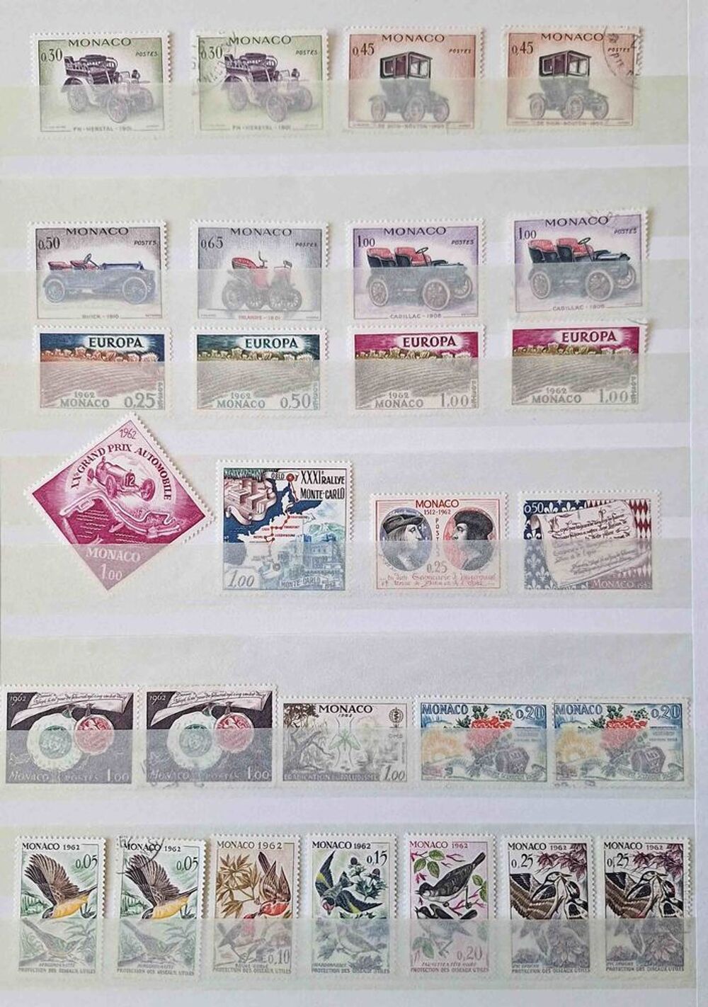 S&eacute;rie de timbres de collection de Monaco 