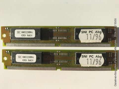 Lot 2 M�moires  Vintage  Simm EDO 72-pins & 2 faces 8M_60ns 11 Canet-en-Roussillon (66)