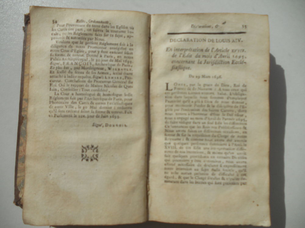 TABLE CHRONOLOGIQUE des principaux &Eacute;dits, Ordonnances, 1756 Livres et BD