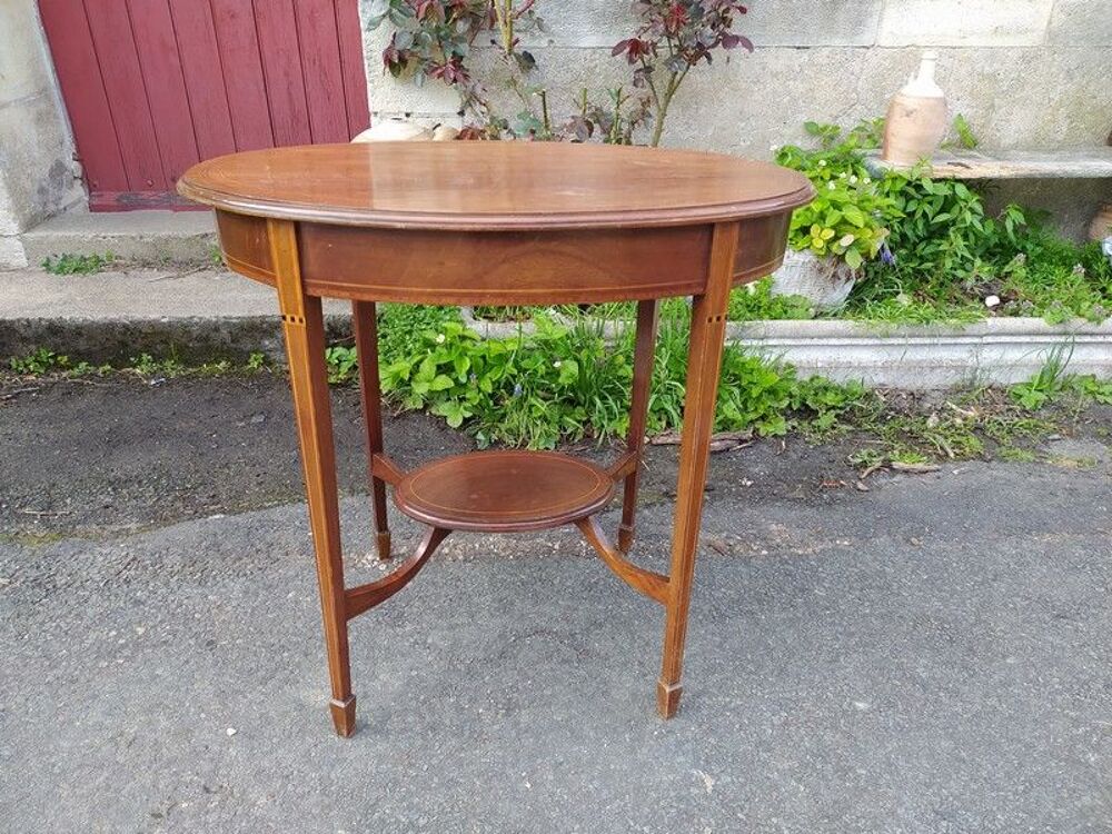 Ancienne Table Gu&eacute;ridon Bois Marqueterie Meubles