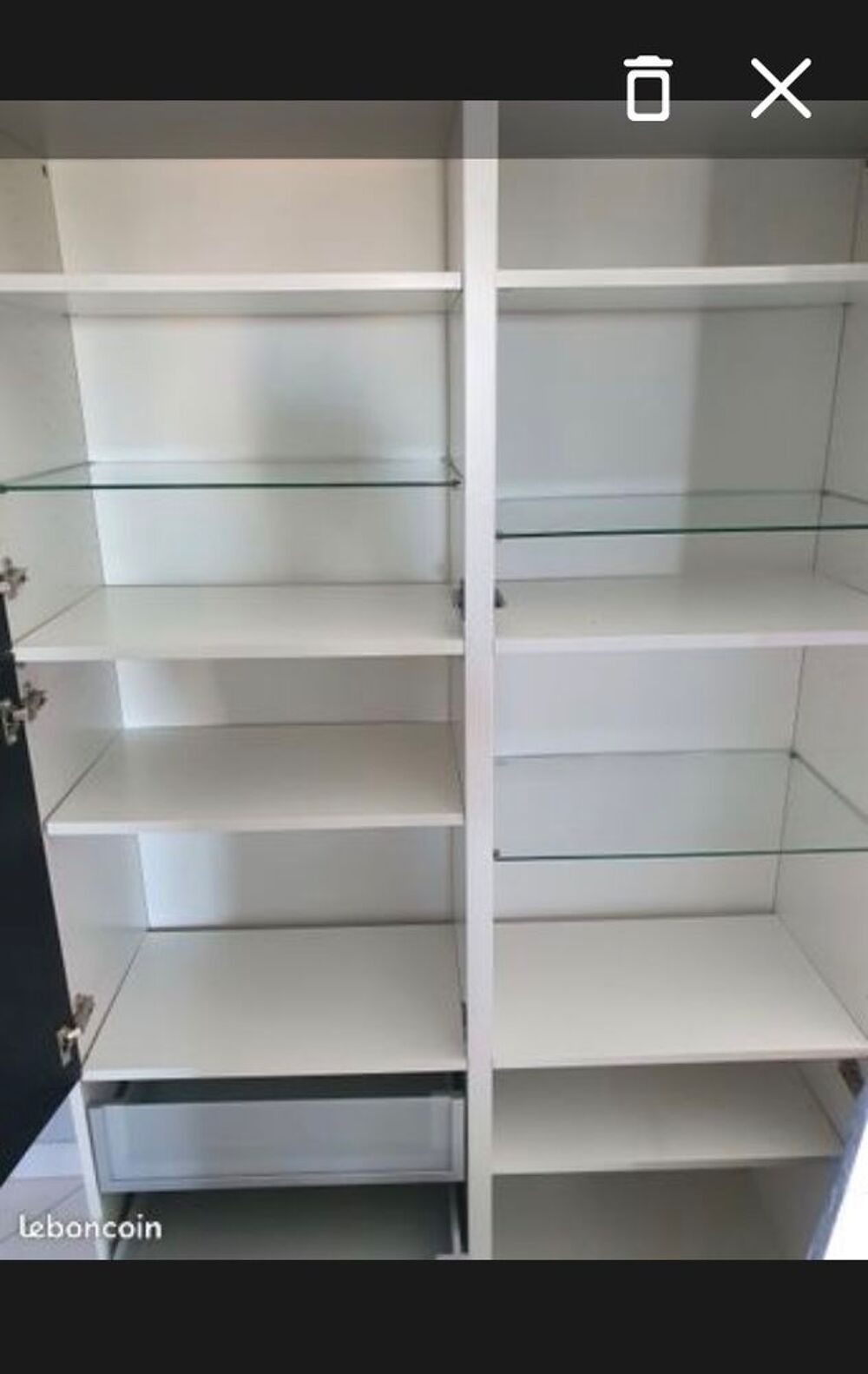 Meuble IKEA gamme Besta noir laqu&eacute; et blanc h192xp40xl120 Meubles
