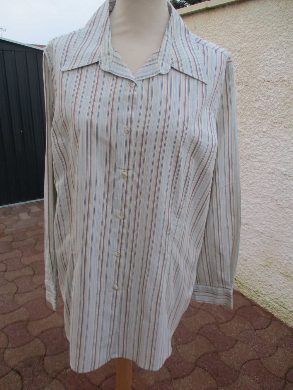 Chemisier &agrave; Manches Longues Imprim&eacute; "Rayures" : Taille 46/48 Vêtements