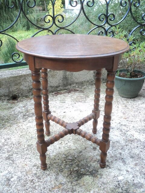 Petite Table Guéridon Bois Epoque Louis Philippe 40 Loches (37)