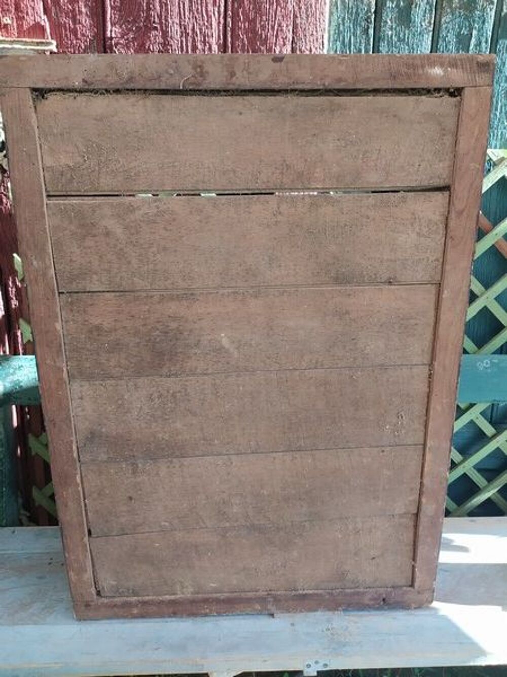 Ancienne Armoire Bois Portes Vitrine 
Meubles