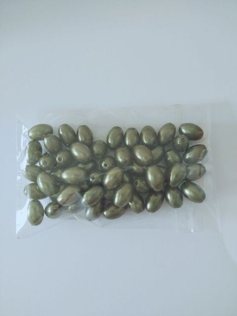 50 Perles Acryliques ovales kaki 5 Curzon (85)