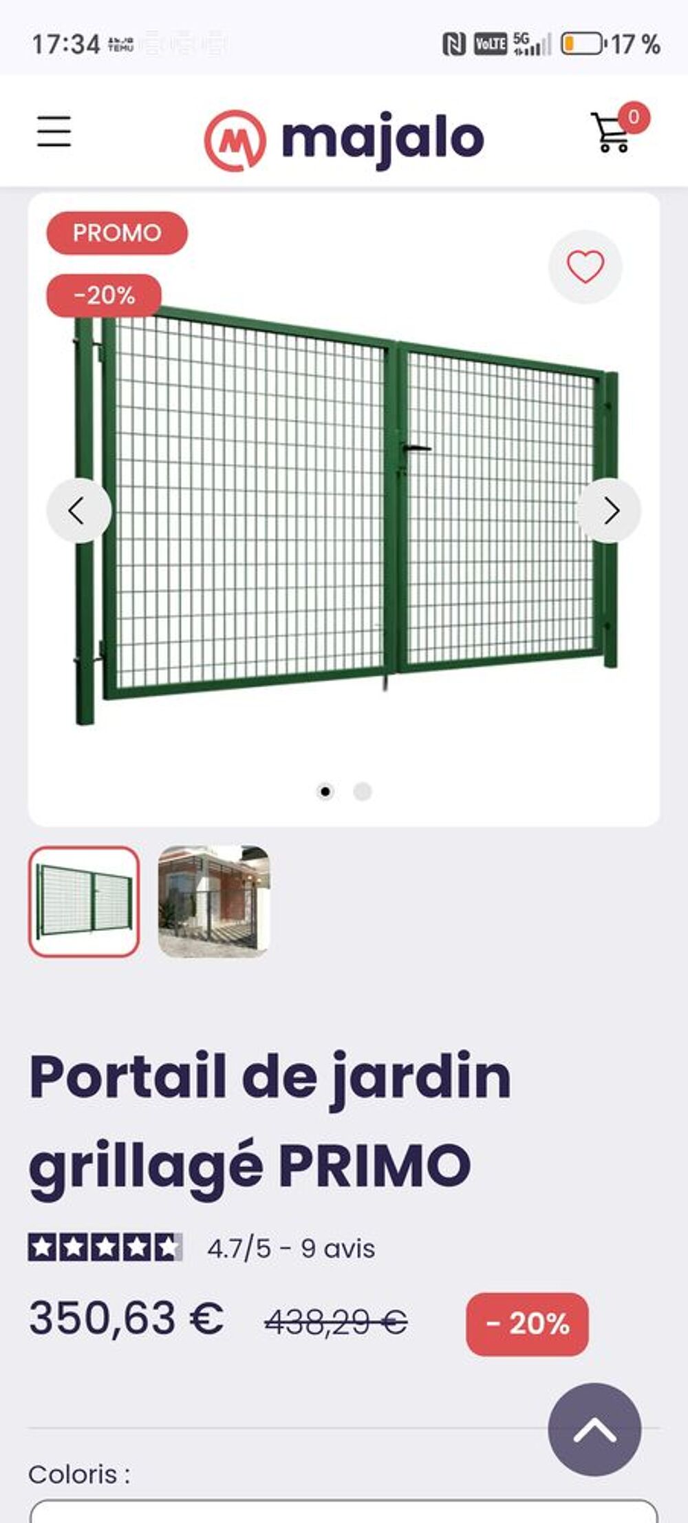portail neuf sous emballage 3m l x 1m50 h Bricolage