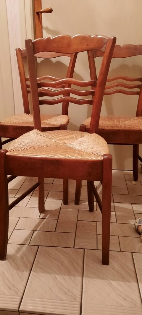  Chaises en bois assise paille Sayat (63)