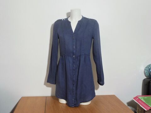 Tunique 100% Lin Bleu � Manches Longues- Taille 36- Promod 20 Paris 15 (75)