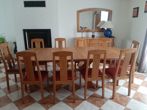 Table à manger extensible en Orme massif avec 10 chaises  600 Pontault-Combault (77)