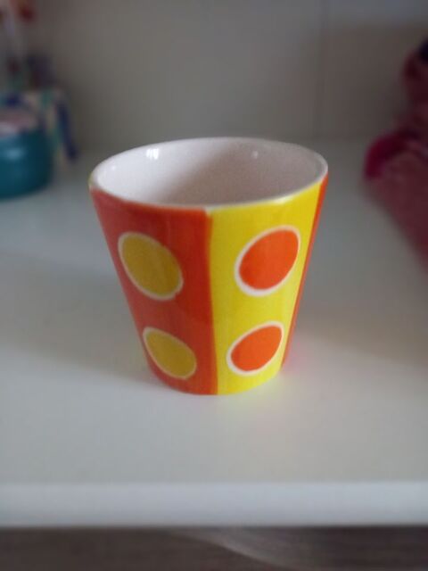 Verre en c�ramique jaune et orange 1 Villiers (86)