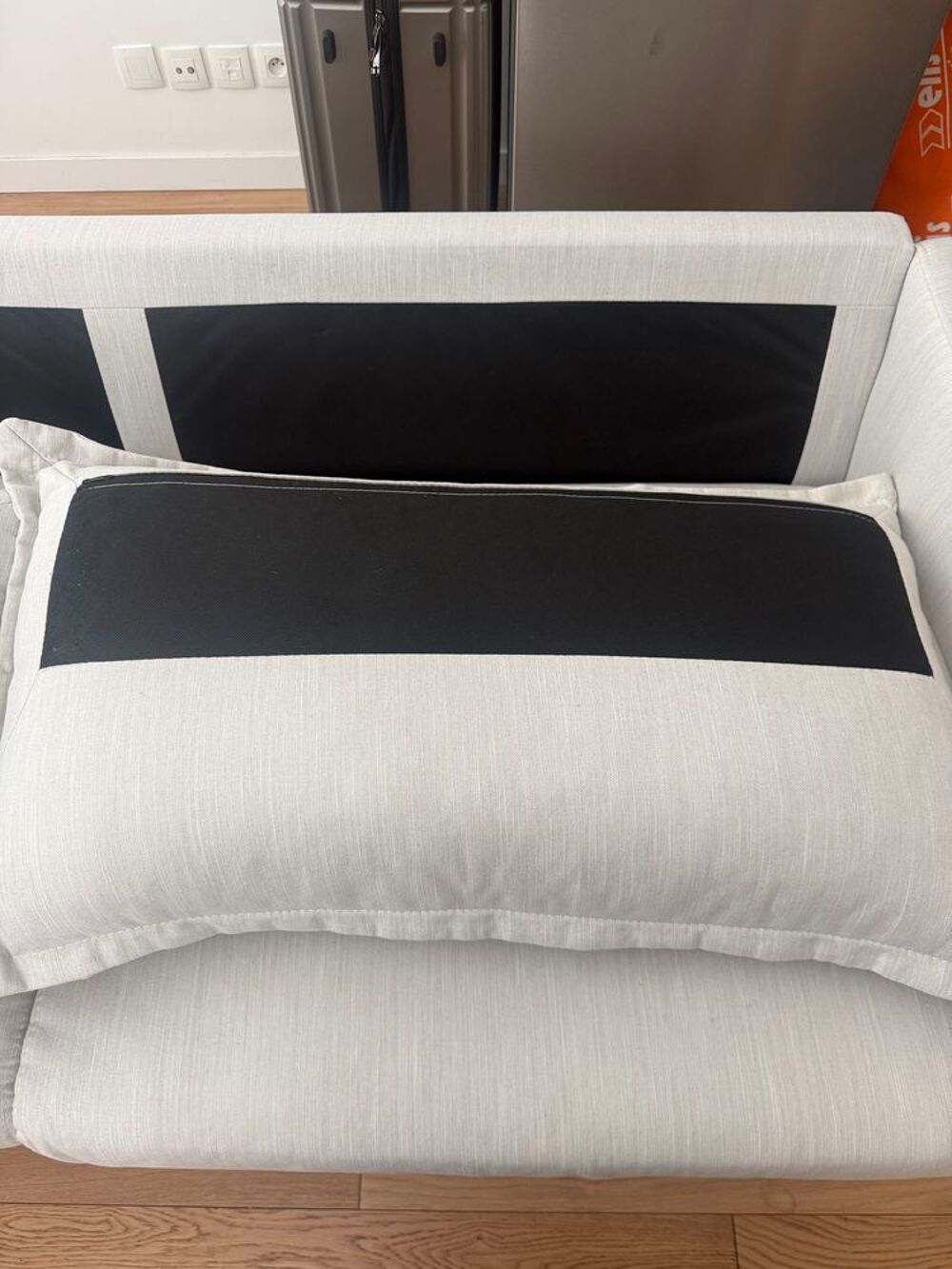 Canap&eacute; 3 places beige &eacute;cru ? 198 cm ? tr&egrave;s confortable Meubles