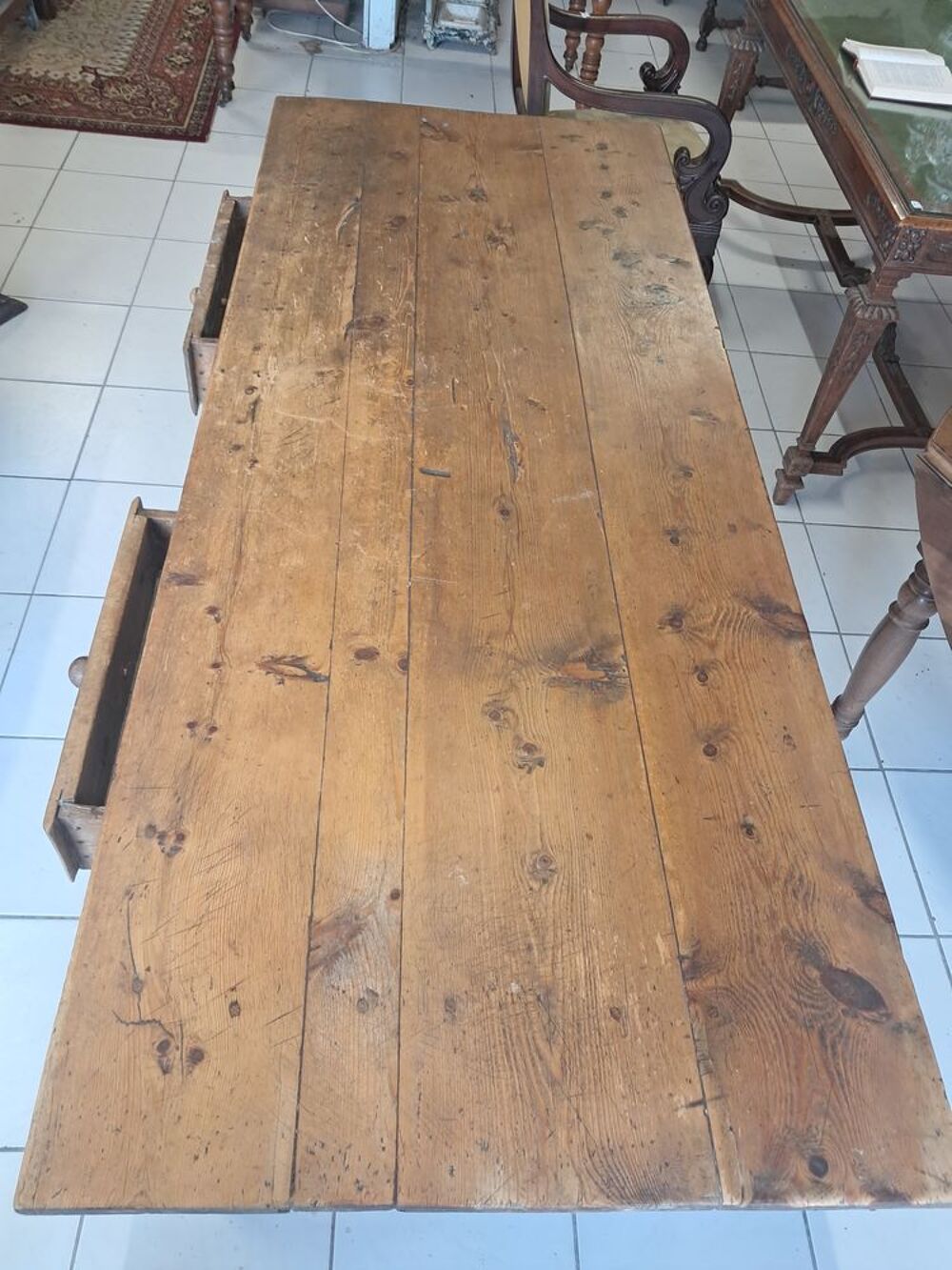 Table de ferme ancienne, en pin Meubles