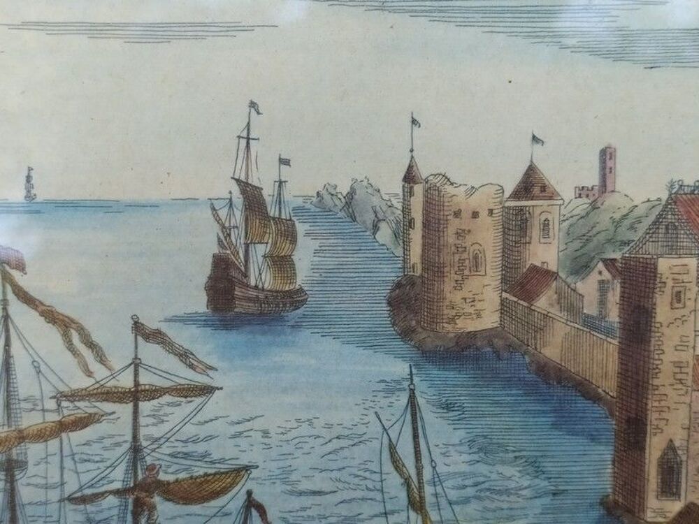 Ancienne Gravure Vue d'Optique La Major de Marseille 