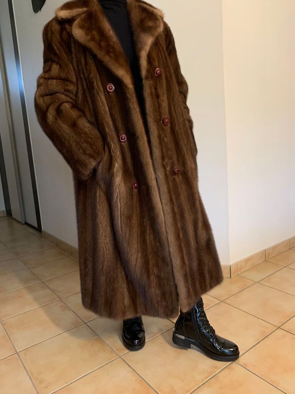 Manteau vison roux/brun taille 40/42 Vêtements