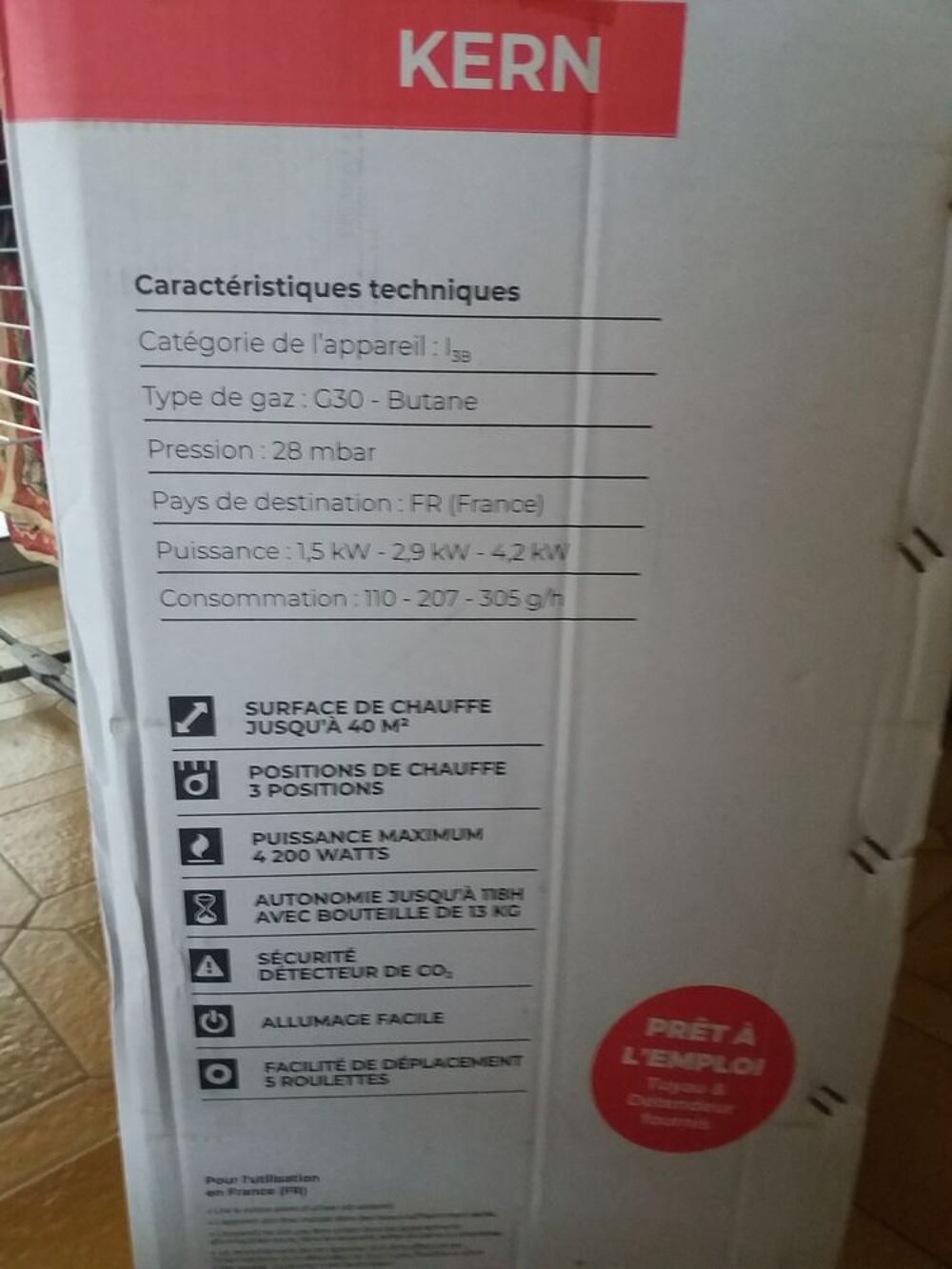 Chauffage d'appoint gaz NEUF si coupure d'&eacute;lectricit&eacute; Bricolage