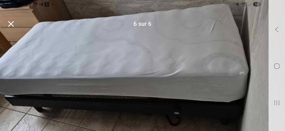 Lit &eacute;lectrique avec matelas 1 pers 90x200 Meubles