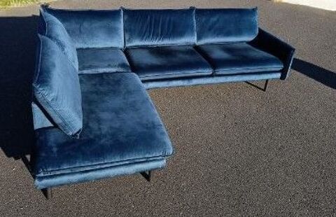 canap� d'angle gauche SIA velours bleu p�trole 1000 Cherbourg-en-Cotentin (50)