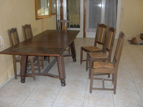 GRANDE TABLE à rallonges et 6 chaise 120 Saiguède (31)
