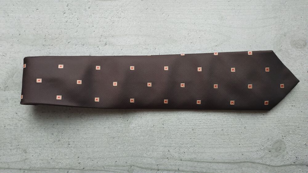 Cravate Brice 100% Soie - Marron Chocolat &agrave; Petits Carr&eacute;s Vêtements