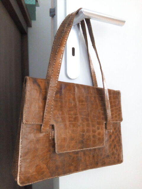 Sac  main vintage de couleur cognac 10 Cesson-Svign (35)