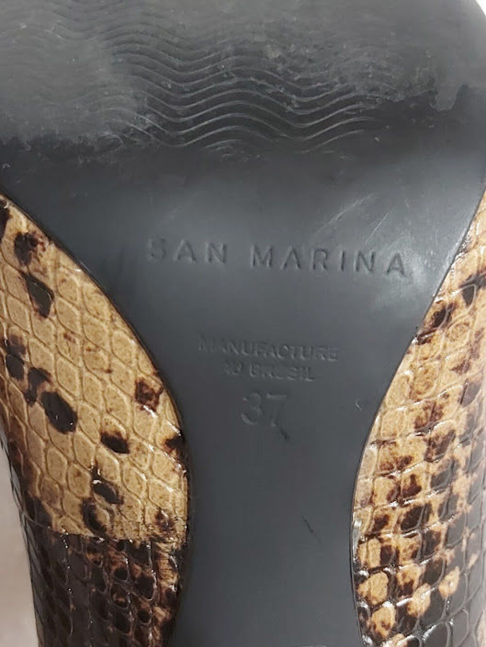 San Marina Escarpins Talons Aiguille 10 cm Noir Marron 37 . Chaussures