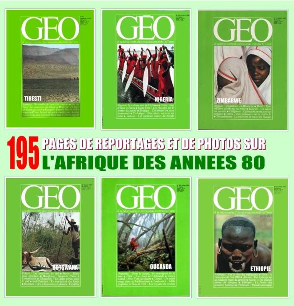 AFRIQUE - g&eacute;o - DES ANN&Eacute;ES 80 Livres et BD