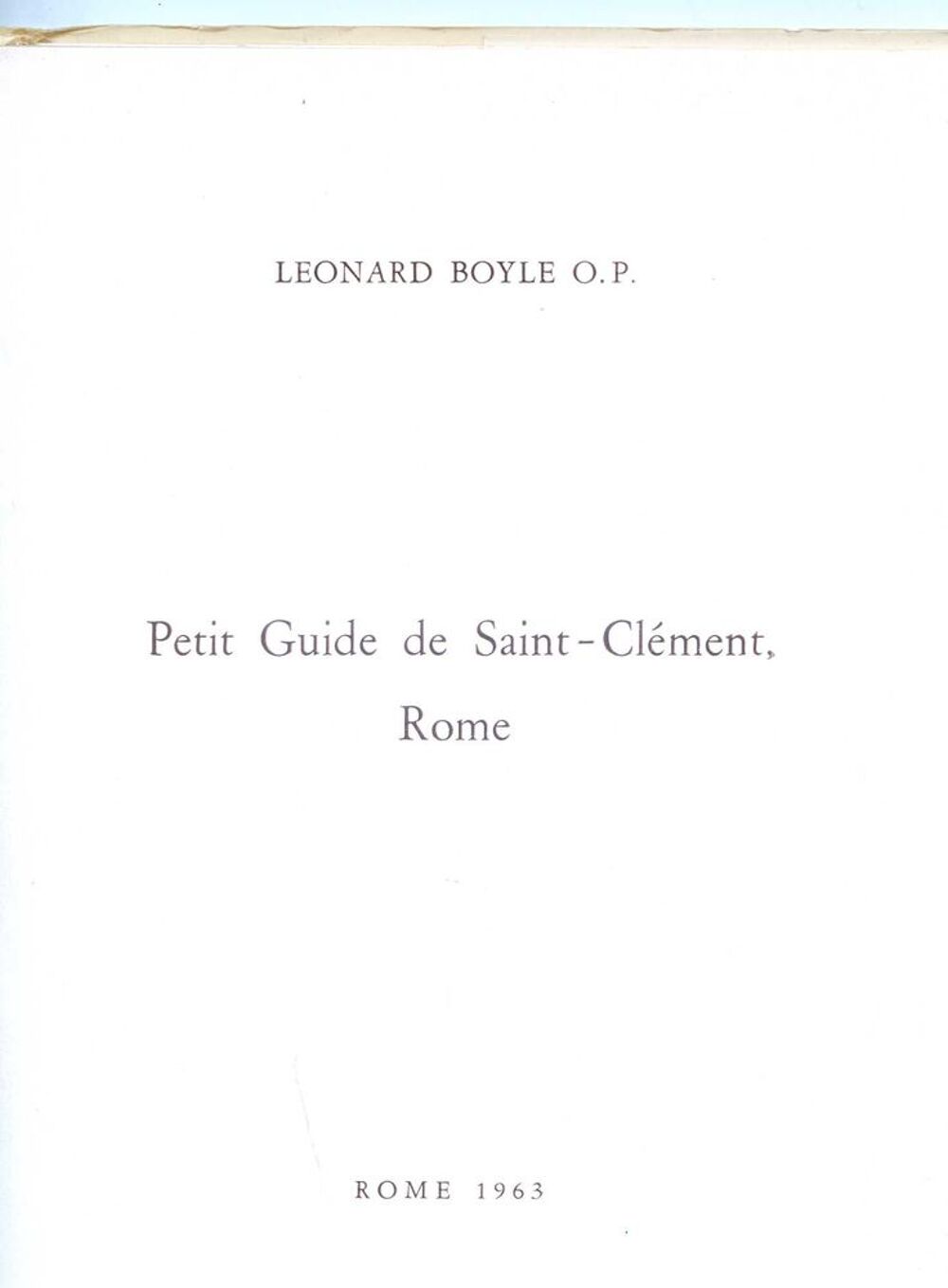 SAINT CLEMENT - Rome, Livres et BD