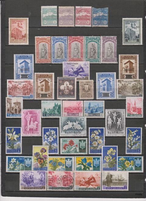 146 TIMBRES SAINT-MARIN OBLITERES & NEUFS**&* + SANS GOMME 15 Le Coudray-Montceaux (91)