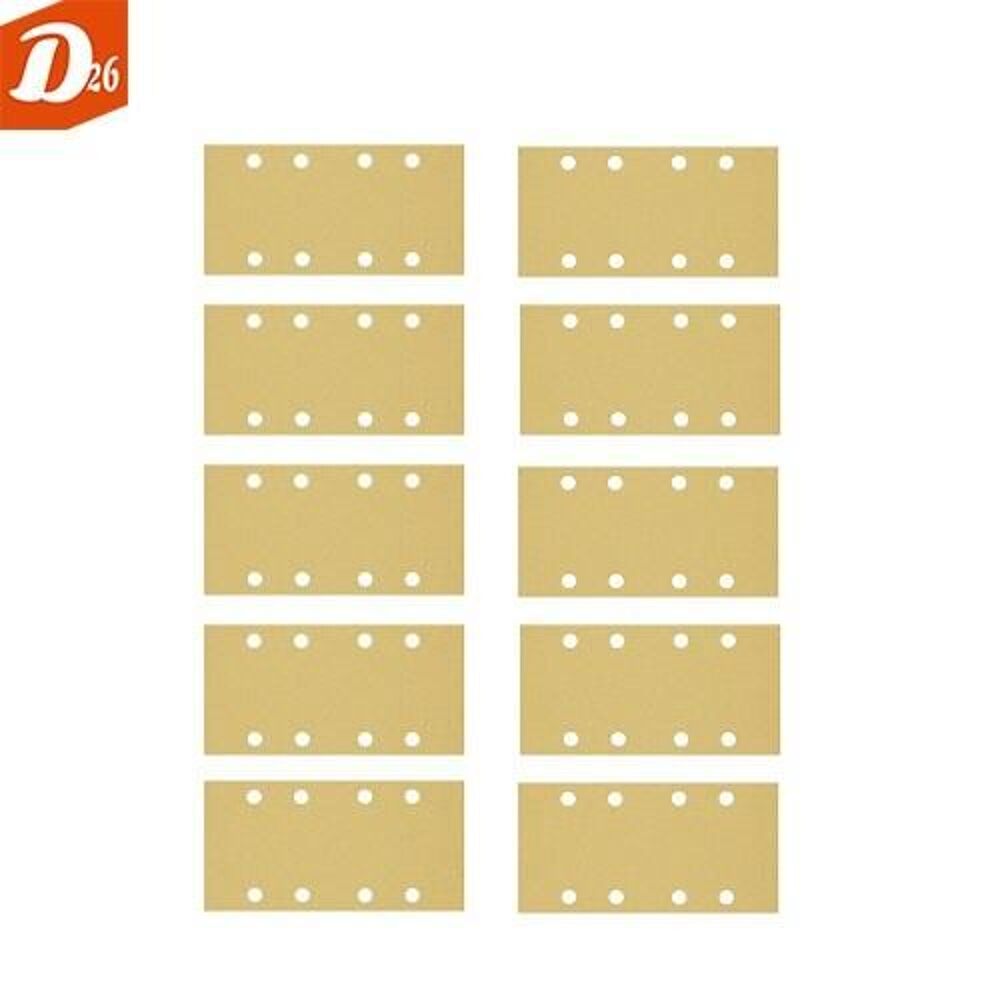   10 feuilles abrasives BOSCH 93x186mm 8 Trous Grain K80 P80 