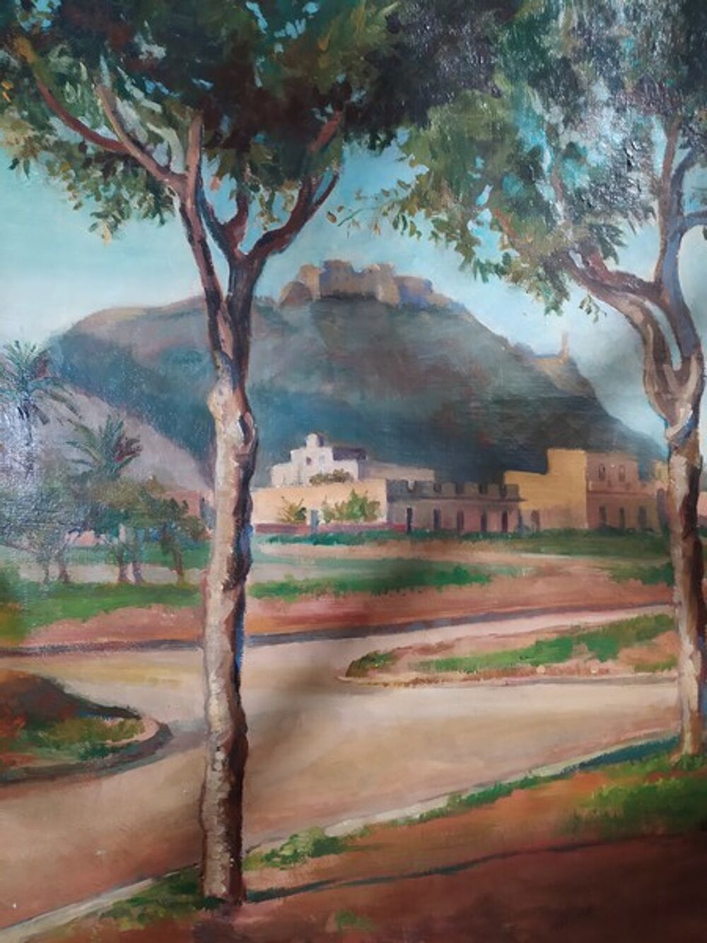 Tableau Orientaliste Le Santa Cruz &agrave; Oran Alg&eacute;rie Sign&eacute; 