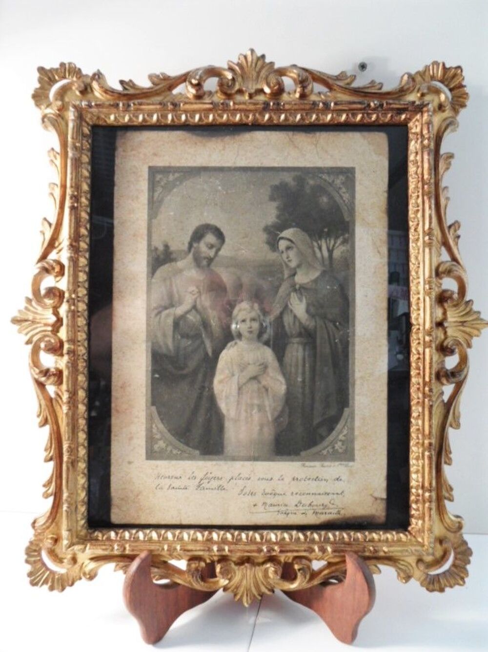 ANCIENNE IMAGE GRAVURE PIEUSE SIGNEE EVEQUE MARSEILLE Mgr Décoration