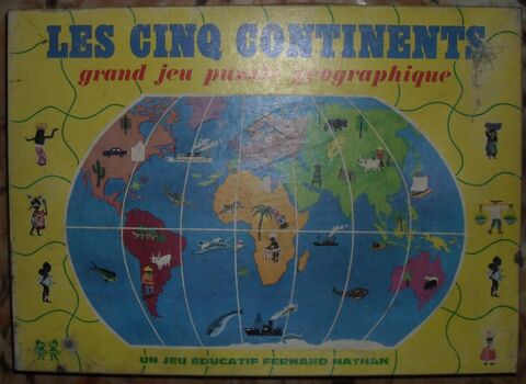 LES CINQ CONTINENTS Grand jeu puzzle g�ographique 25 Montreuil (93)