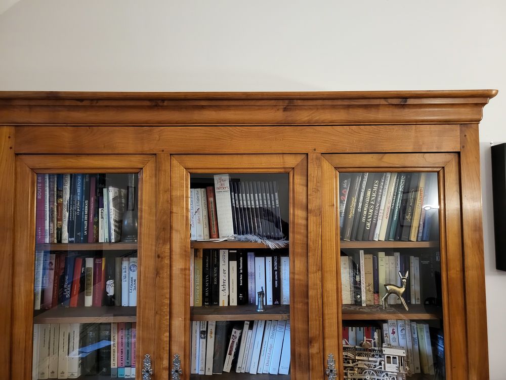 Armoire Biblioth&egrave;que 3 portes vitr&eacute;es Meubles