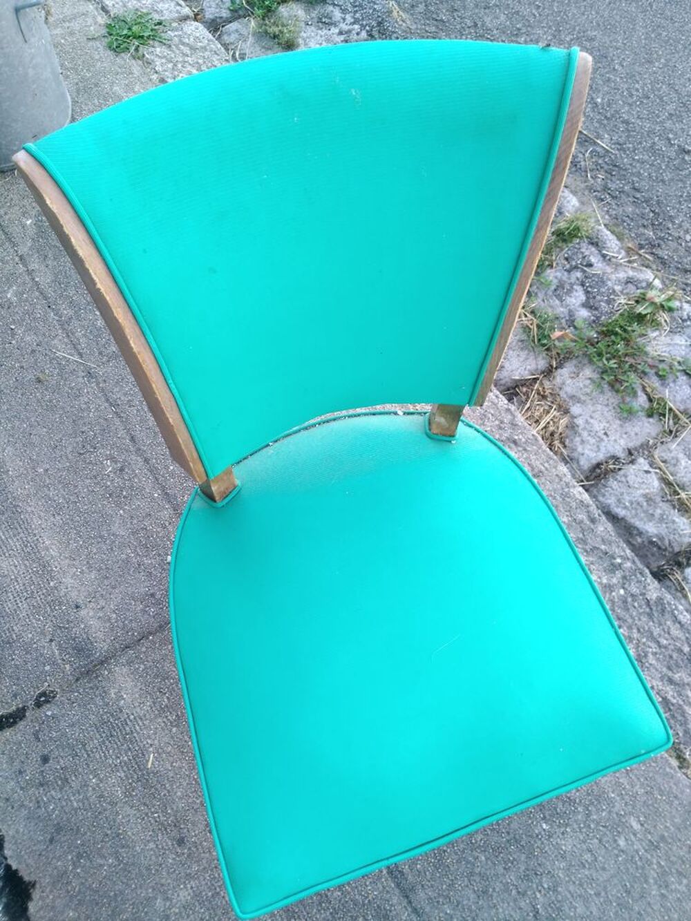 Chaise verte design annees 60 bonne assise tres bon etat Meubles
