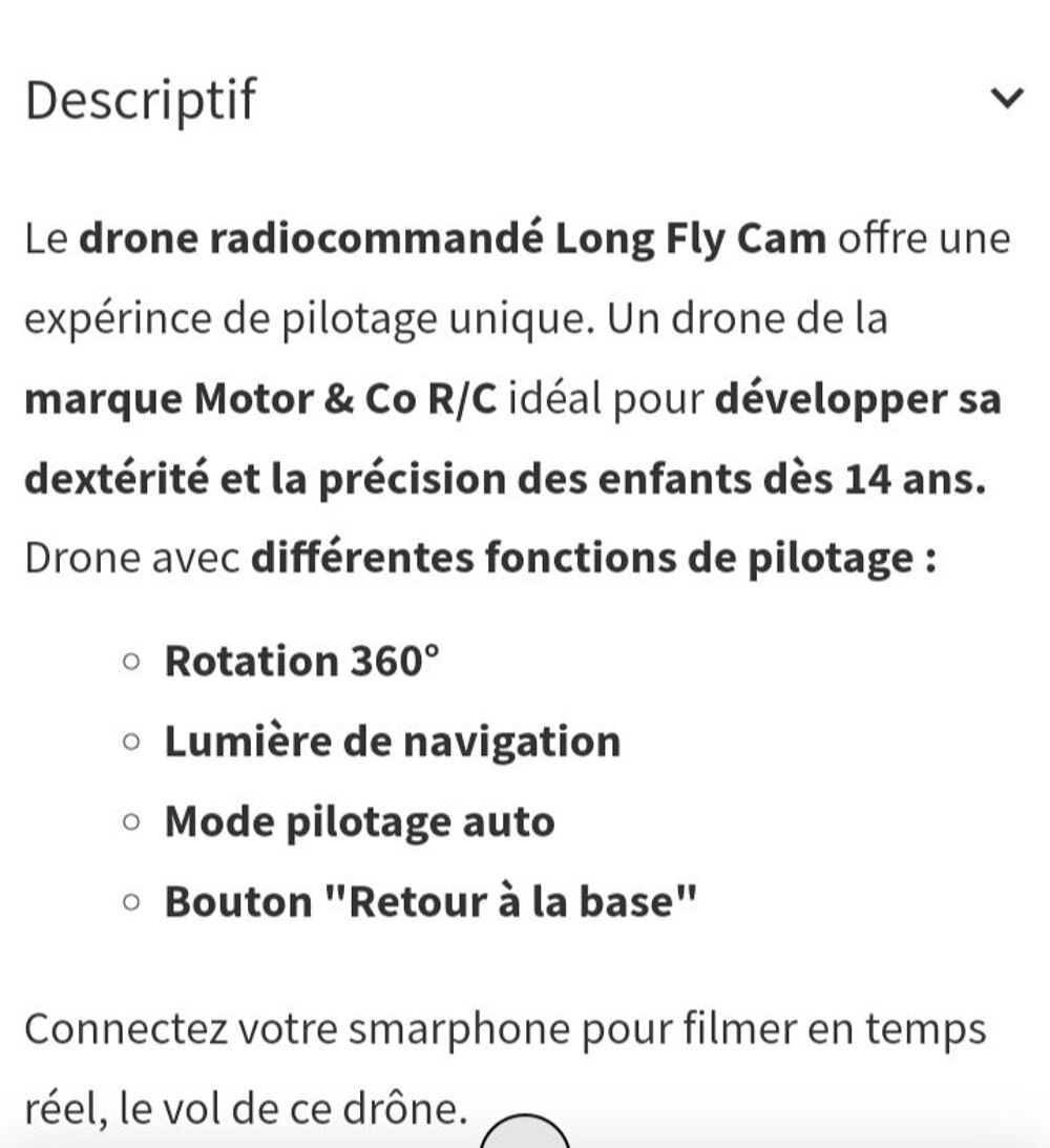 Drone radiocommand&eacute; Jeux / jouets